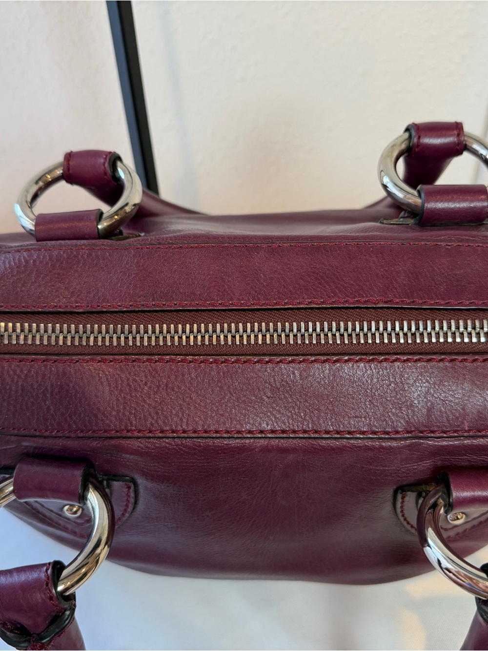 Vintage Marc Jacob’s Blake Satchel Bag in Rich Bordeaux Y2K - Picture 2 of 9